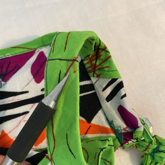 Sara Wax a line dress lime orange magenta L Handmade - Picture 16 of 16